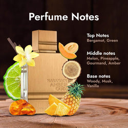 Al Haramain Amber Oud Gold Edition EDP 60ml - Arabian Perfume with Tropical Amber & Melon, 12H Long Lasting, WhatsApp Scent Atlas Access