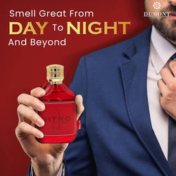 NITRO RED Men's Eau de Toilette 3.4oz - Luxury Date Night Cologne, Fruit & Woody Scent with 12H Long Lasting, Valentine's Day Gift for Him, TikTok Viral Compliment Magnet
